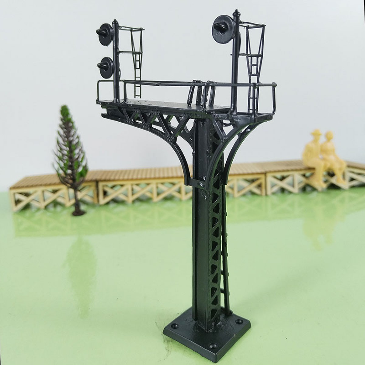 1 x HO scale block searchlight cantilever signal bridge 3-colors metal #21